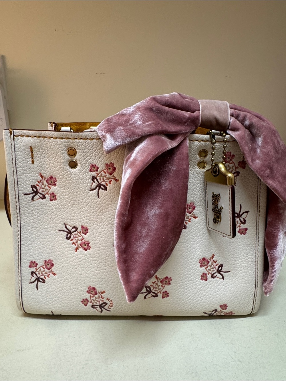 Coach floral leather satchel